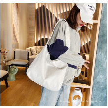 Custom white blank shopping bag 2021 korean canvas bag 100% organic cotton bag